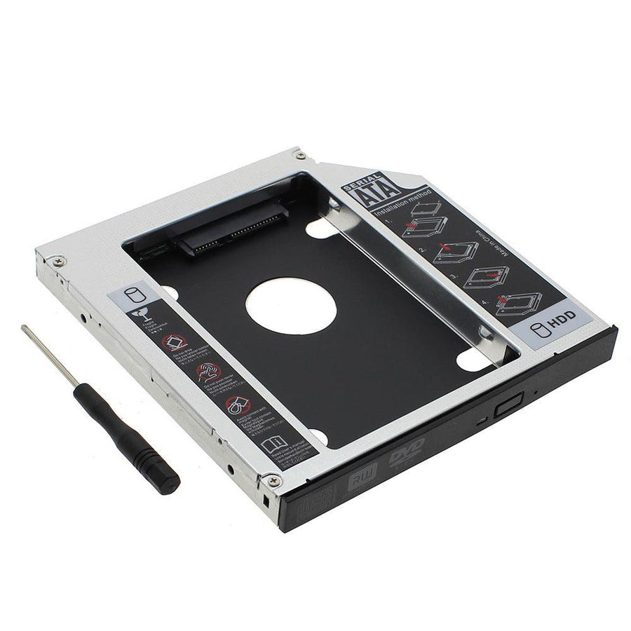12.7 mm SATA Hard Drive Caddy | 2nd HDD / SSD Optical Bay Adapter | For 2.5-Inch Drives | Laptop DVD-ROM Bay | Brand New