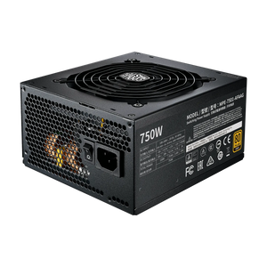Cooler Master MWE Gold 750 V2 Fully Modular Power Supply 750W Black | 80+ Gold | 120mm HDB Fan | Semi-Fanless Low Noise | Dual EPS Connectors | Flat Black Cables | LLC + DC-DC Topology | 50°C Operating Resilience | Compact ATX