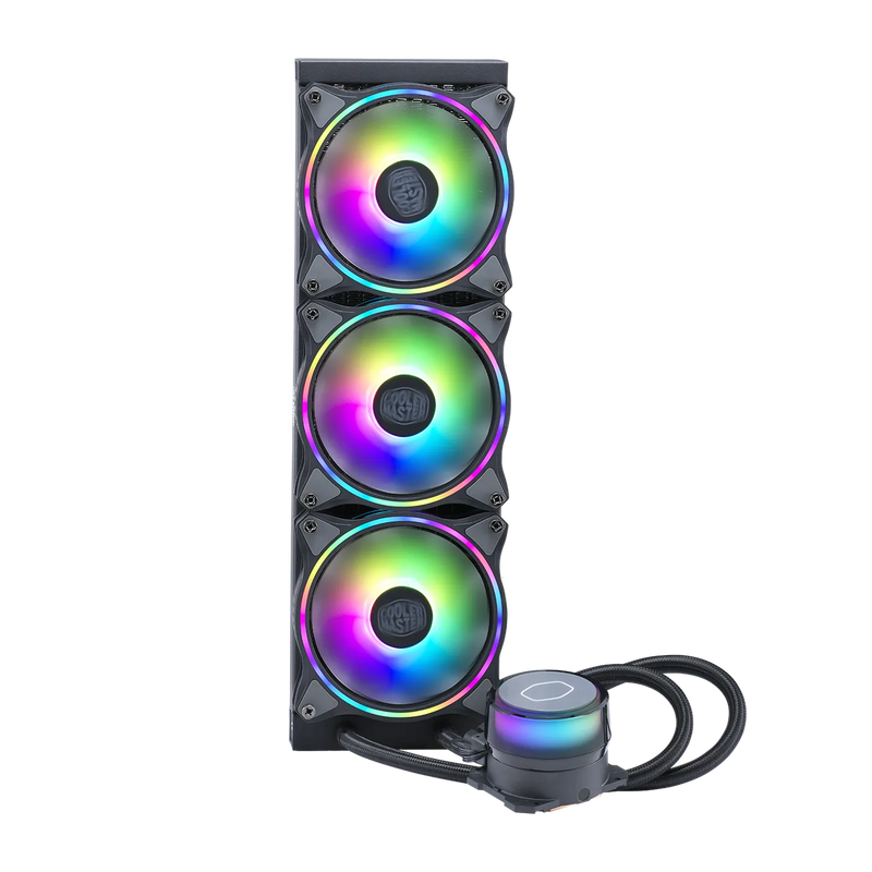 Cooler Master MasterLiquid ML340 Illusion CPU waterkoeling - AIO liquid cooling, 3e generatie pomp, 3 x 120 mm ARGB Halo fans, 360 mm radiator, inc...