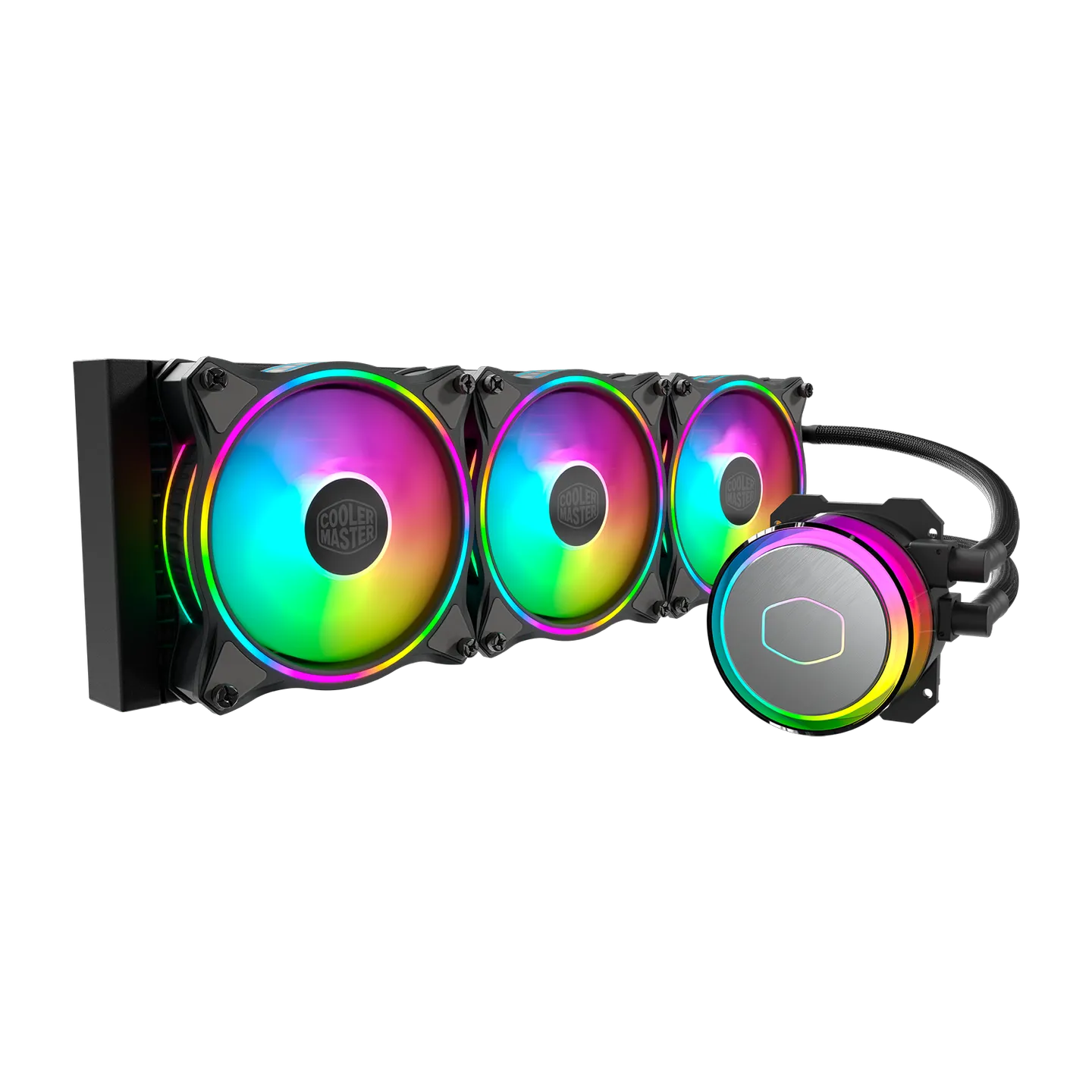 Cooler Master MasterLiquid ML340 Illusion CPU waterkoeling - AIO liquid cooling, 3e generatie pomp, 3 x 120 mm ARGB Halo fans, 360 mm radiator, inc...