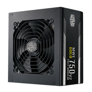 Cooler Master MWE Gold 750 V2 Fully Modular Power Supply 750W Black | 80+ Gold | 120mm HDB Fan | Semi-Fanless Low Noise | Dual EPS Connectors | Flat Black Cables | LLC + DC-DC Topology | 50°C Operating Resilience | Compact ATX