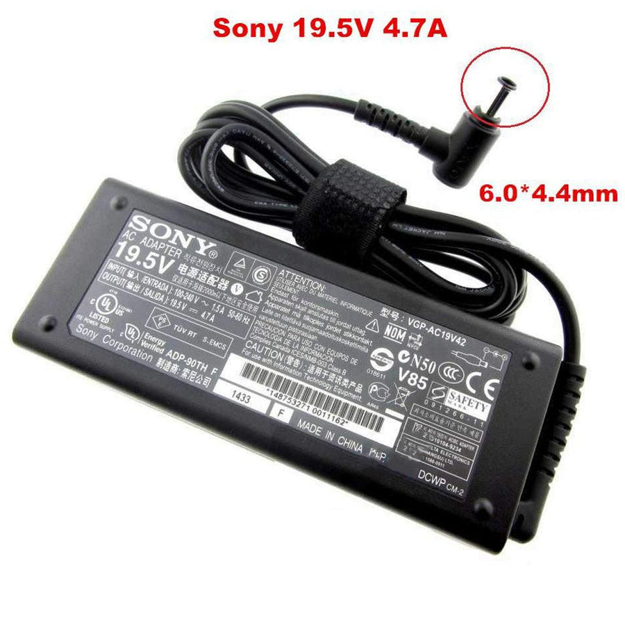 Sony VAIO 90W Laptop AC Adapter | 19.5V · 4.7A · 90W | 6.5 × 4.4 mm Tip with Centre Pin | 100-240V Auto-Voltage Input | 