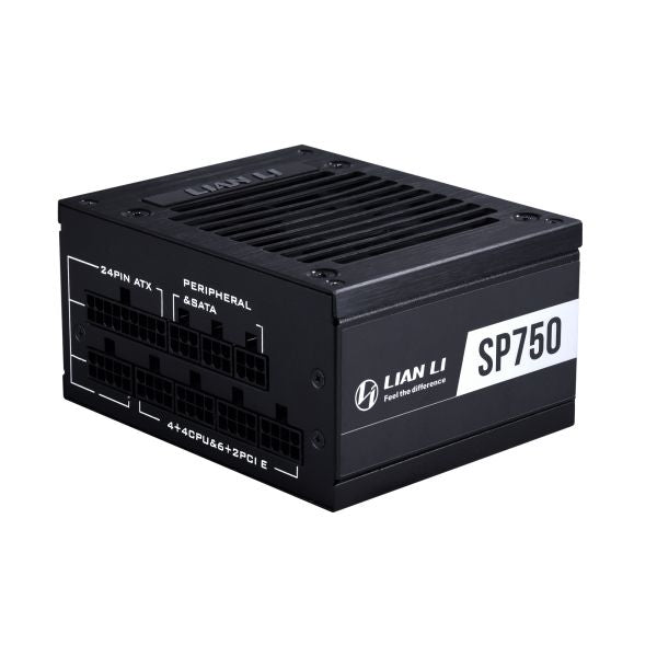Lian Li SP750 | 750W 80+ Gold SFX Form Factor Power Supply | Fully Modular | Brushed Aluminum Housing | 92mm Hydraulic Bearing Fan | Zero RPM Mode | Japanese Capacitors | Braided Cables | Perfect for SFF / ITX / Mini-ITX Builds
