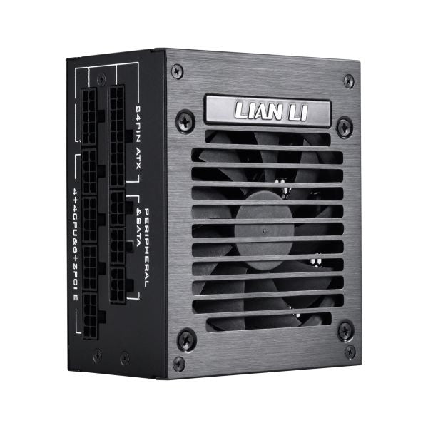 Lian Li SP750 | 750W 80+ Gold SFX Form Factor Power Supply | Fully Modular | Brushed Aluminum Housing | 92mm Hydraulic Bearing Fan | Zero RPM Mode | Japanese Capacitors | Braided Cables | Perfect for SFF / ITX / Mini-ITX Builds