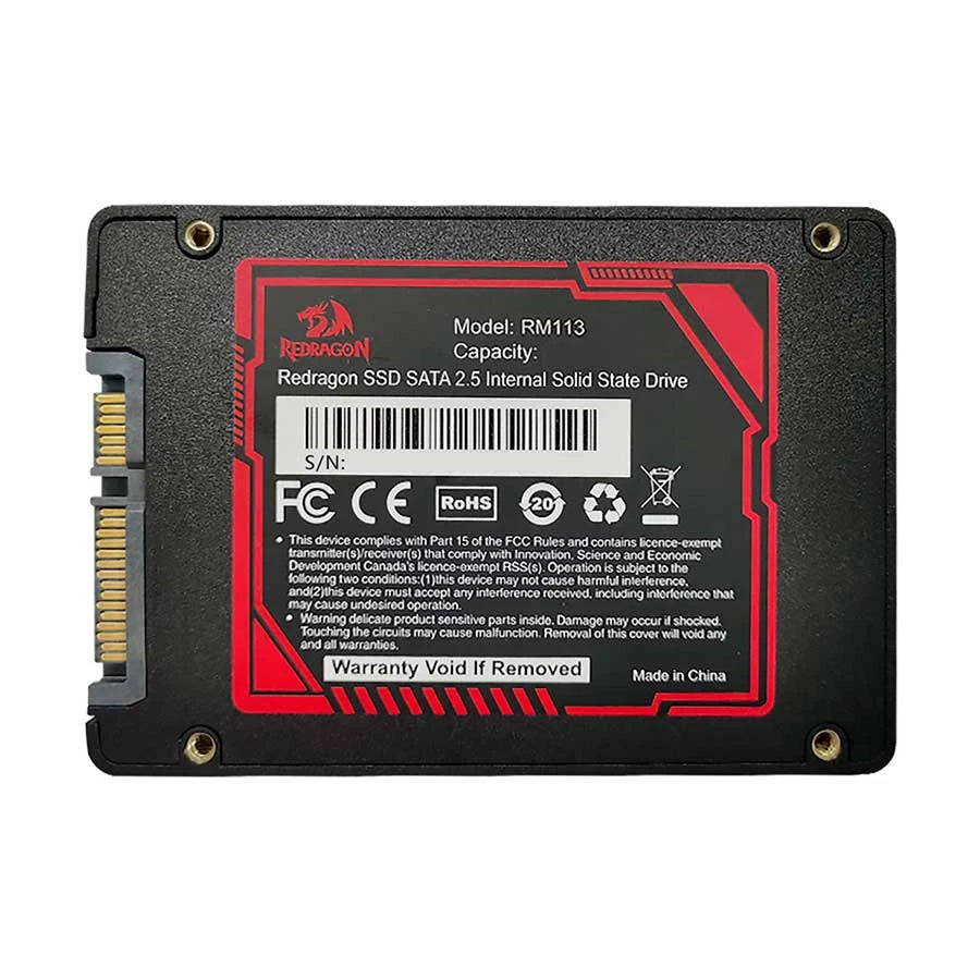 Redragon Dragon Knight RM113 256GB 2.5" Internal SSD | SATA III 6Gb/s | 533/466 MB/s | 3-Year Warranty · 1.5M h MTBF | B