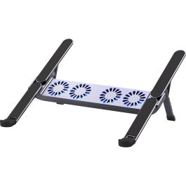 L'avvento ST333 Laptop Cooling Stand | Lightweight Aluminium | Anti-slip Silicone Rubber Pads | Raised Ergonomic Viewing Angle | Black