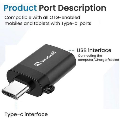 Standard ST-9130T USB OTG Adapter | USB 3.0 Type-A Female to USB Type-C Male | 5 Gbps | Aluminium Alloy Housing