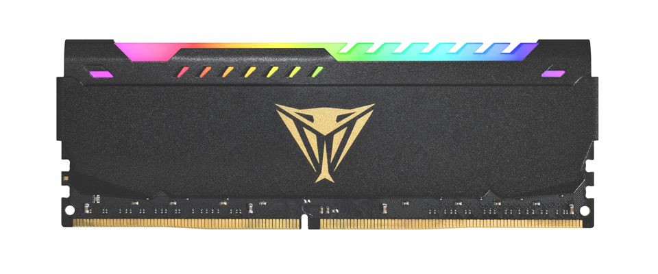 Patriot Viper Steel RGB PVSR416G320C6K 16GB (2 x 8GB) DDR4 Desktop Memory Kit | DDR4-3200 MT/s · PC4-25600 | CL16 · 16-20-20-40 · 1.35V | XMP 2.0 · Non-ECC 288-Pin UDIMM | RGB · Aluminium Heat Spreader | Black