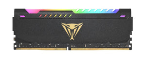 Patriot Viper Steel RGB PVSR432G320C6K 32GB (2 x 16GB) DDR4 Desktop Memory Kit | DDR4-3200 MT/s · PC4-25600 | CL16 · 1.35V | XMP 2.0 · Non-ECC 288-Pin UDIMM | Customisable RGB · Aluminium Heat Spreader | Black