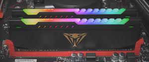 Patriot Viper Steel RGB PVSR416G320C6K 16GB (2 x 8GB) DDR4 Desktop Memory Kit | DDR4-3200 MT/s · PC4-25600 | CL16 · 16-20-20-40 · 1.35V | XMP 2.0 · Non-ECC 288-Pin UDIMM | RGB · Aluminium Heat Spreader | Black