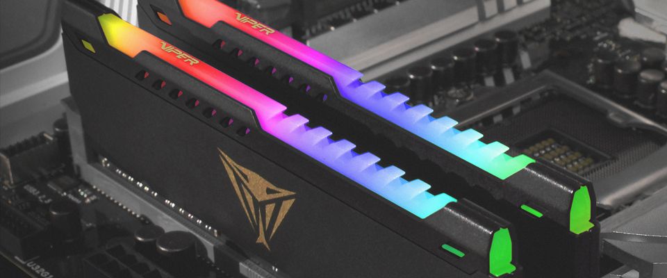 Patriot Viper Steel RGB PVSR416G320C6K 16GB (2 x 8GB) DDR4 Desktop Memory Kit | DDR4-3200 MT/s · PC4-25600 | CL16 · 16-20-20-40 · 1.35V | XMP 2.0 · Non-ECC 288-Pin UDIMM | RGB · Aluminium Heat Spreader | Black