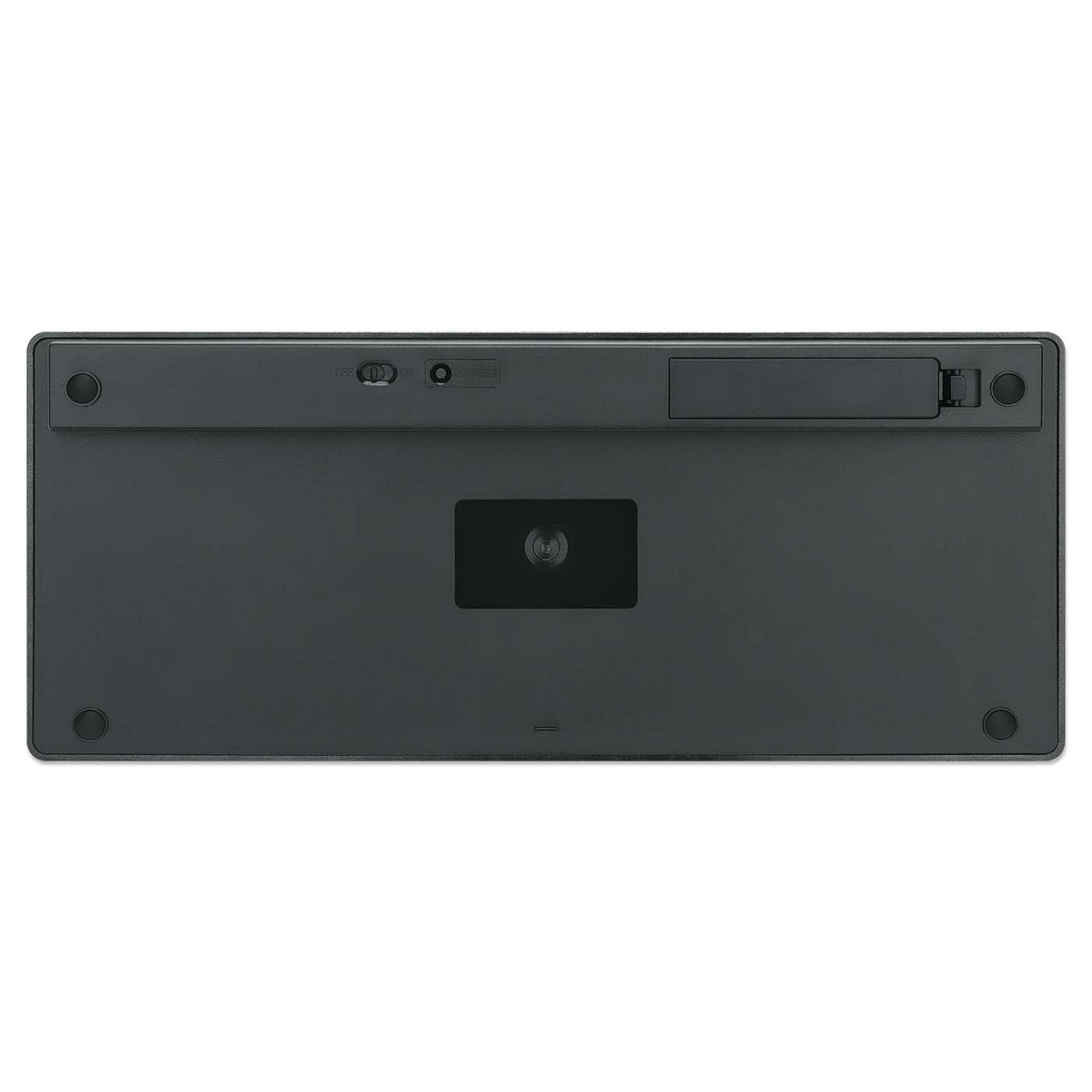 Manhattan 180559 Ultra Slim Dual-Mode Wireless Keyboard | Bluetooth 3.0 + 2.4 GHz | 78 Low-Profile Scissor Keys | Pairs Up to 3 Devices | Up to 1.5 Years Battery | Dark Gray · Black