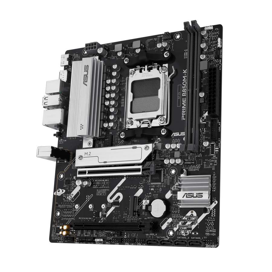 ASUS PRIME B850M-K Micro-ATX Gaming Motherboard | AMD B850 · Socket AM5 | DDR5 2 DIMM · up to 128GB · 8200+ MT/s OC | PC