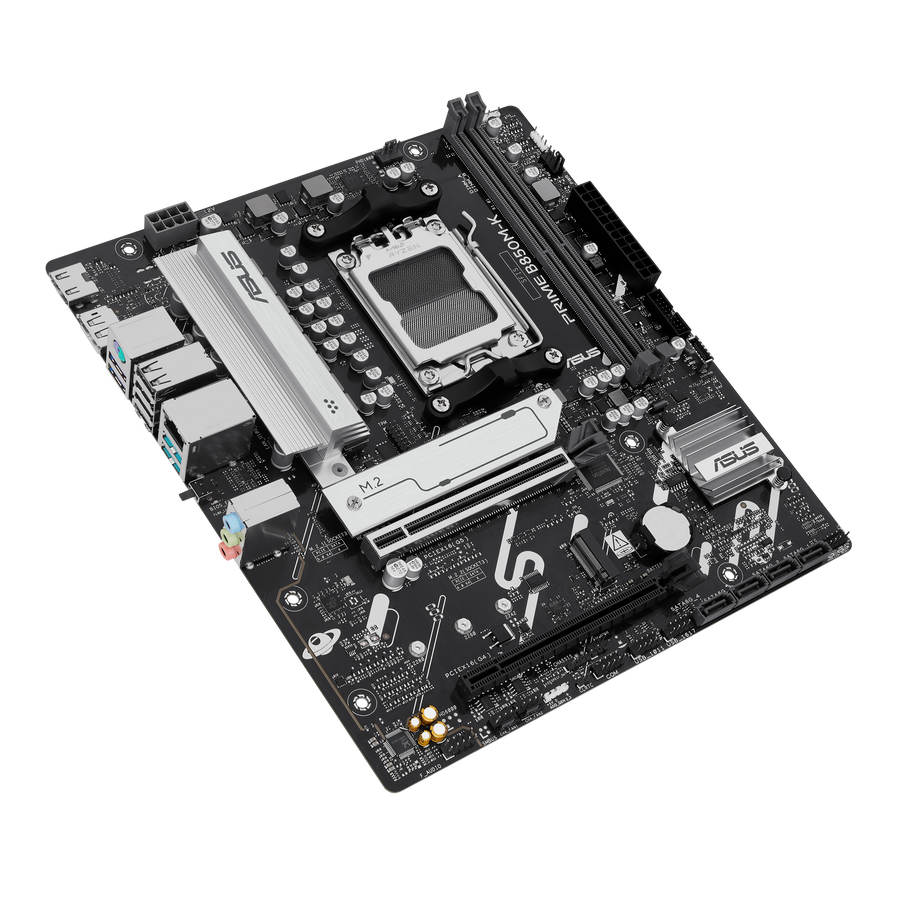 ASUS PRIME B850M-K Micro-ATX Gaming Motherboard | AMD B850 · Socket AM5 | DDR5 2 DIMM · up to 128GB · 8200+ MT/s OC | PC
