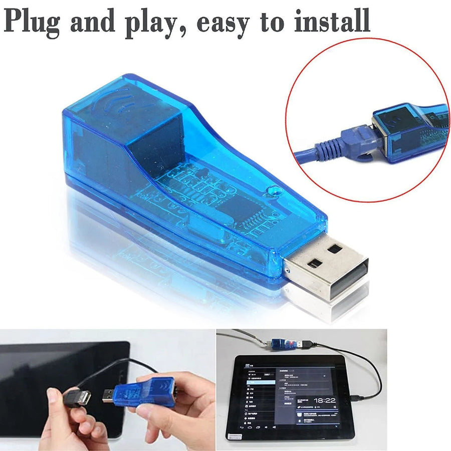 USB to LAN Network Adapter | USB to RJ45 Ethernet Card | External Network Card for PC and Laptop