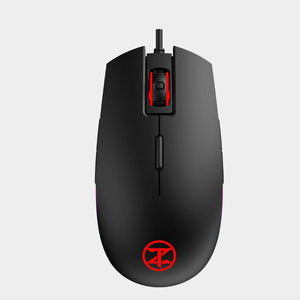 Techno Zone V-64 FPS Wired RGB Gaming Mouse | PixArt PMW3325 · 400-5,000 DPI (10,000 via software) | 8 Buttons | 1000Hz · 1.8 m Braided Cable | Black