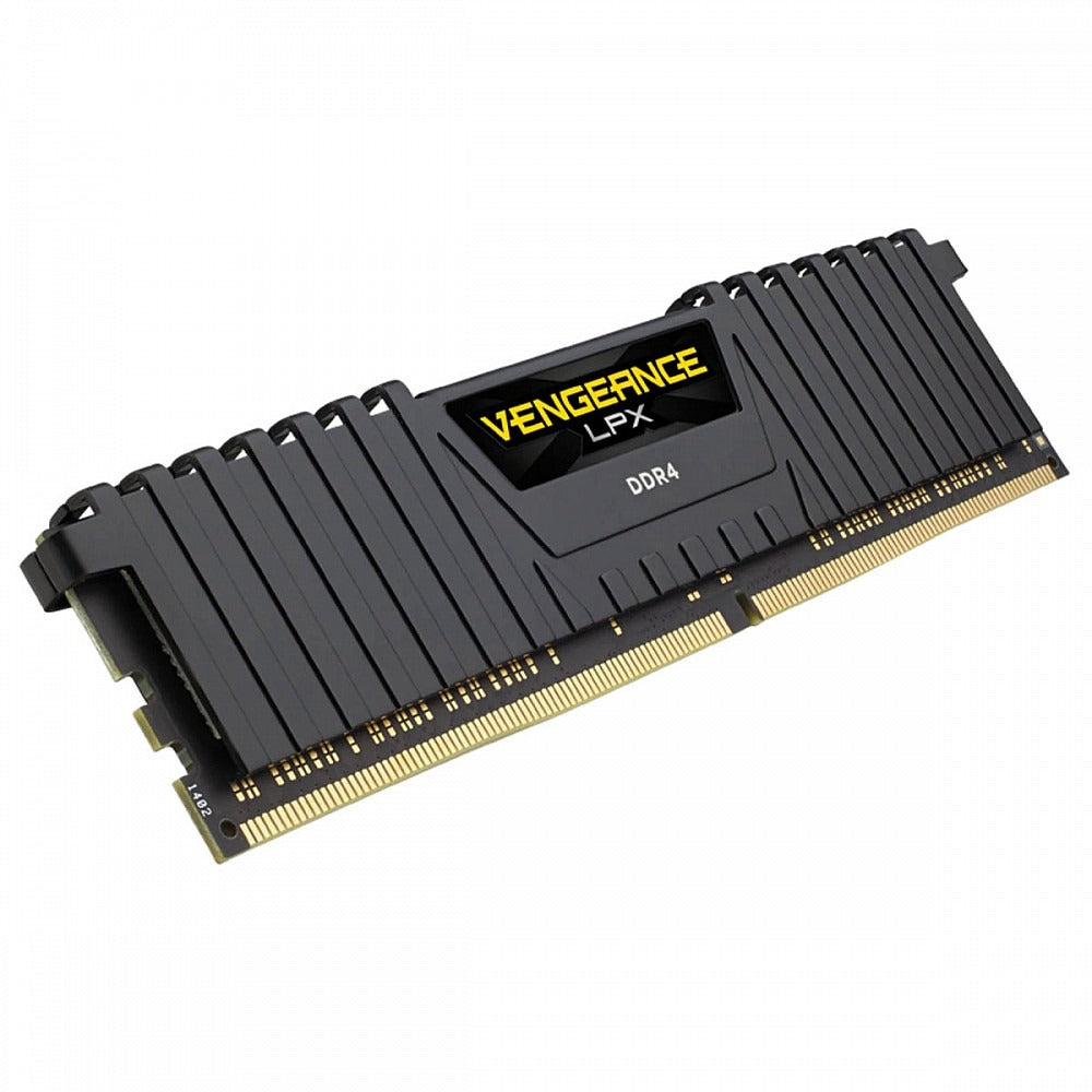 Corsair Vengeance LPX CMK16GX4M1E3200C16 16GB DDR4 Desktop Memory | 1 x 16GB · DDR4-3200 | CL16-20-20-38 · 1.35V | XMP 2.0 · Anodised Aluminium Heatspreader | 288-Pin Low-Profile U-DIMM | Black