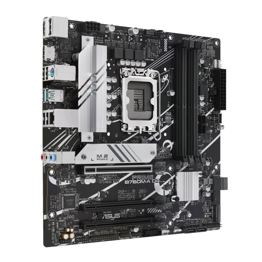 ASUS PRIME B760M-A D4-CSM Intel B760 Micro-ATX Motherboard | LGA1700 · Core 14th/13th/12th Gen | 4× DDR4 · 128GB · 5333 