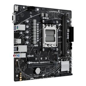 ASUS PRIME A620M-K AMD A620 Micro-ATX Motherboard | Socket AM5 · Ryzen 9000/8000/7000 | 2× DDR5 · 96GB · 7200 MHz (OC) · EXPO | PCIe 4.0 x16 · M.2 PCIe 4.0 x4 | HDMI 4K · VGA · 1Gb LAN