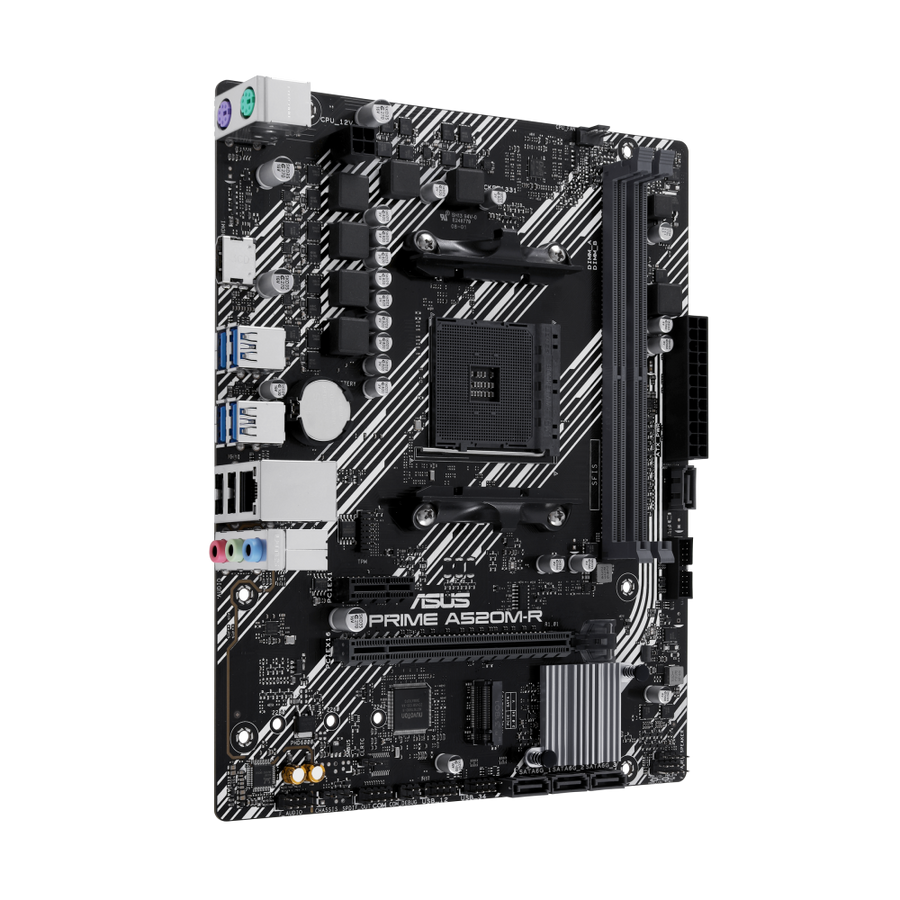 ASUS PRIME A520M-R AMD A520 Micro-ATX Motherboard | Socket AM4 · Ryzen 5000/4000G/3000 | 2× DDR4 · 64GB · 5100 MHz (OC) 
