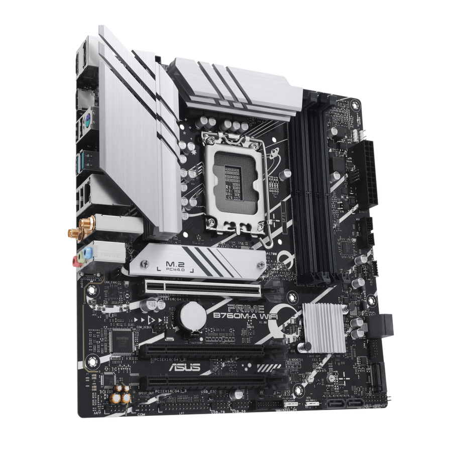 ASUS PRIME B760M-A WIFI Intel B760 Micro-ATX Motherboard | LGA1700 · Core 14th/13th/12th Gen | 4× DDR5 · 192GB · 7200+ M