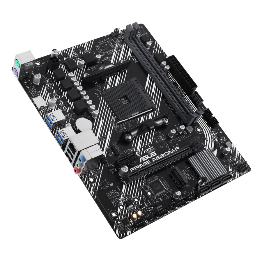 ASUS PRIME A520M-R AMD A520 Micro-ATX Motherboard | Socket AM4 · Ryzen 5000/4000G/3000 | 2× DDR4 · 64GB · 5100 MHz (OC) 
