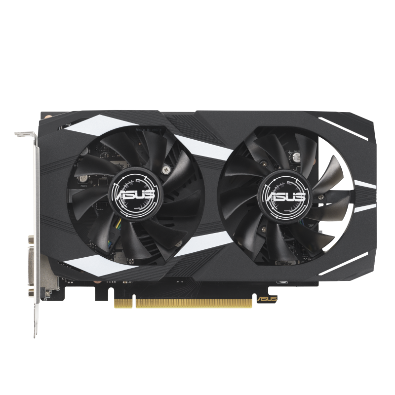 ASUS Dual GeForce RTX 3050 OC Edition 6GB GDDR6 Graphics Card | 2304 CUDA Cores · 1537 MHz OC Boost | 6GB GDDR6 · 96-bit · 14 Gbps | PCIe 4.0 · No Power Connector · 450W PSU | Black