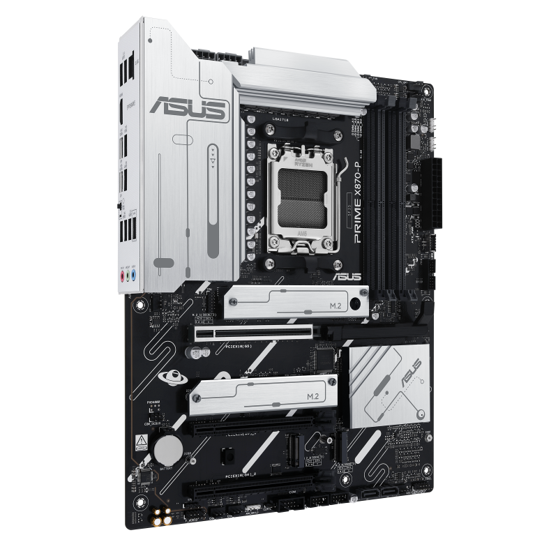 ASUS PRIME X870-P Motherboard | AMD X870 · Socket AM5 · ATX | DDR5 8000+ MT/s · 4 DIMM · 256GB | PCIe 5.0 · 4x M.2 · 2x 