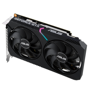 ASUS Dual GeForce GTX 1650 MINI OC Edition 4GB GDDR6 Graphics Card | 896 CUDA Cores · 1650 MHz OC Boost | 4GB GDDR6 · 12 Gbps · 128-bit | PCIe 3.0 · DVI-D · HDMI 2.0b · DisplayPort 1.4 | Black
