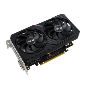 ASUS Dual GeForce GTX 1650 MINI OC Edition 4GB GDDR6 Graphics Card | 896 CUDA Cores · 1650 MHz OC Boost | 4GB GDDR6 · 12 Gbps · 128-bit | PCIe 3.0 · DVI-D · HDMI 2.0b · DisplayPort 1.4 | Black