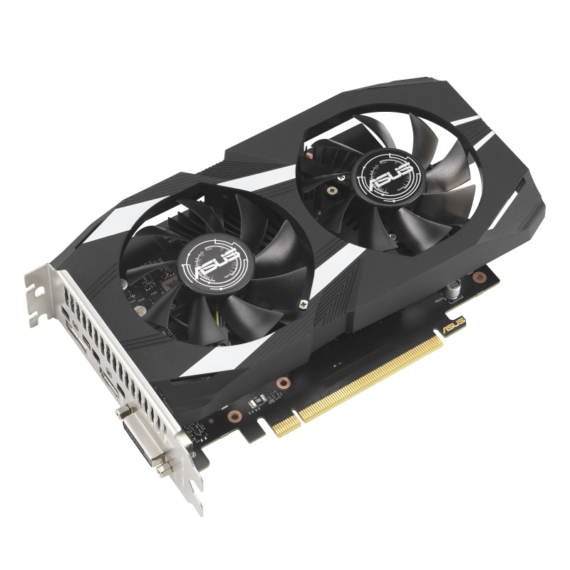 ASUS Dual GeForce RTX 3050 OC Edition 6GB GDDR6 Graphics Card | 2304 CUDA Cores · 1537 MHz OC Boost | 6GB GDDR6 · 96-bit · 14 Gbps | PCIe 4.0 · No Power Connector · 450W PSU | Black