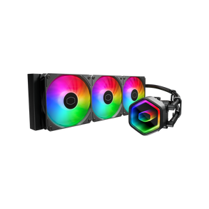 Cooler Master MasterLiquid 360 Core II ARGB 360mm AIO Liquid CPU Cooler | 3× 120mm ARGB · 650-1750 RPM · 70.5 CFM | Dual-Chamber Pump 3000 RPM | LGA1851/1700 · AM5/AM4 | 5-Year Warranty | Black