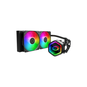 Cooler Master MasterLiquid 360 Core II ARGB 360mm AIO Liquid CPU Cooler | 3× 120mm ARGB · 650-1750 RPM · 70.5 CFM | Dual-Chamber Pump 3000 RPM | LGA1851/1700 · AM5/AM4 | 5-Year Warranty | Black