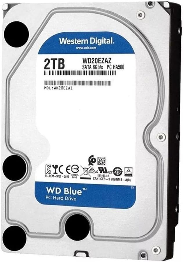 Western Digital WD Blue WD20EARZ Desktop Hard Drive | 2TB · SATA 6Gb/s | 3.5-inch · 5400 RPM · 64MB Cache · CMR | Up to 