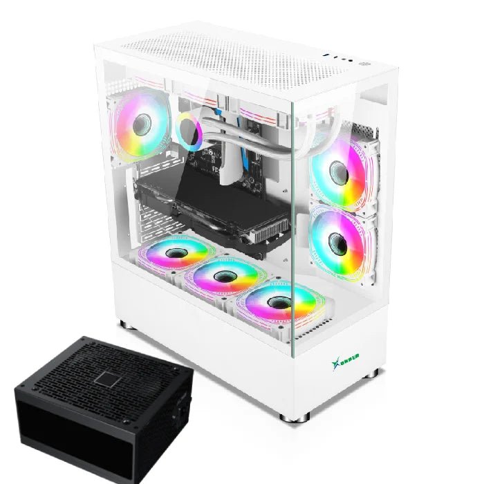 Xander Jupiter ARGB Mid-Tower Gaming PC Case + 850W 80 PLUS Bronze PSU | ATX · Micro-ATX · Mini-ITX | 6× 120mm ARGB Fans