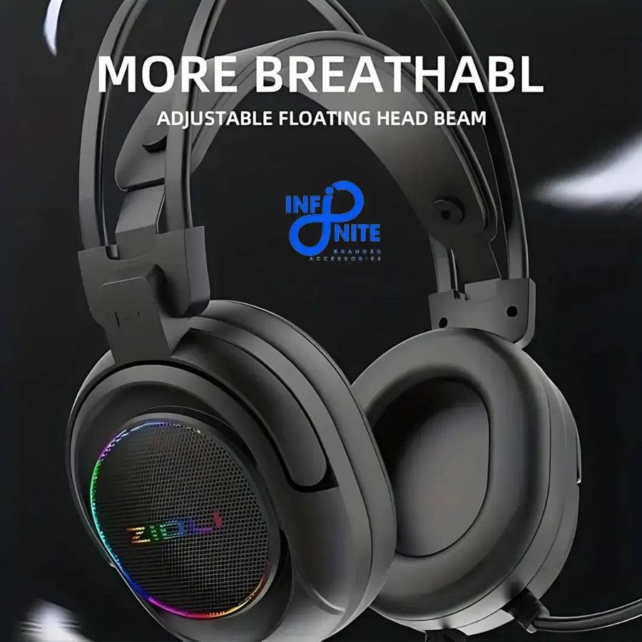ZIDLI L4 PRO Gaming Headset | USB · Wired | 7.1 Virtual Surround Sound | RGB Lighting | Over-Ear with Microphone | Black