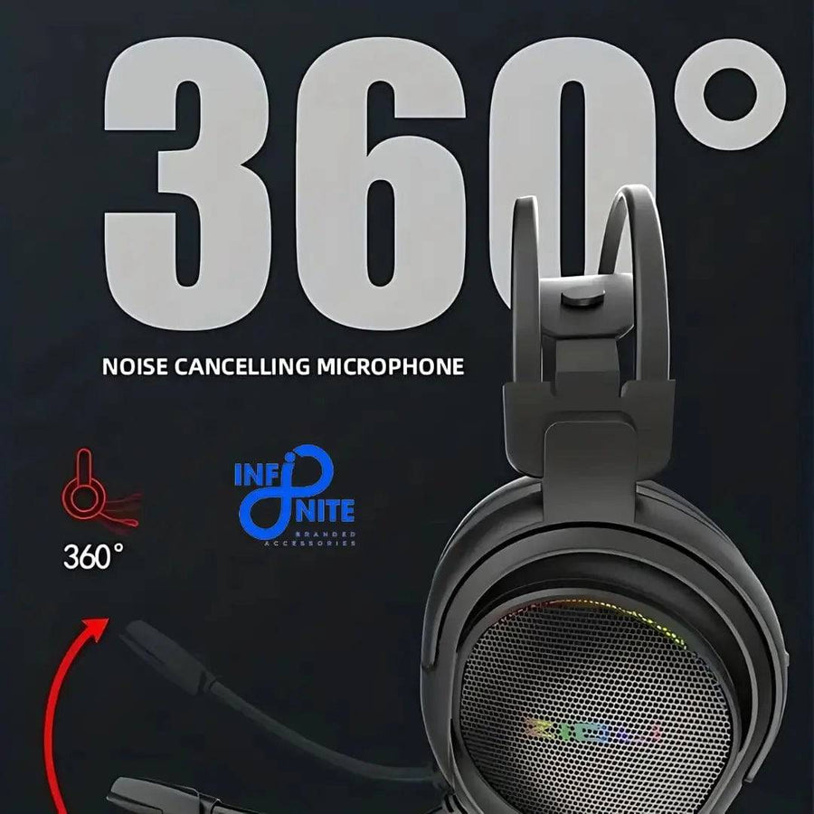ZIDLI L4 PRO Gaming Headset | USB · Wired | 7.1 Virtual Surround Sound | RGB Lighting | Over-Ear with Microphone | Black